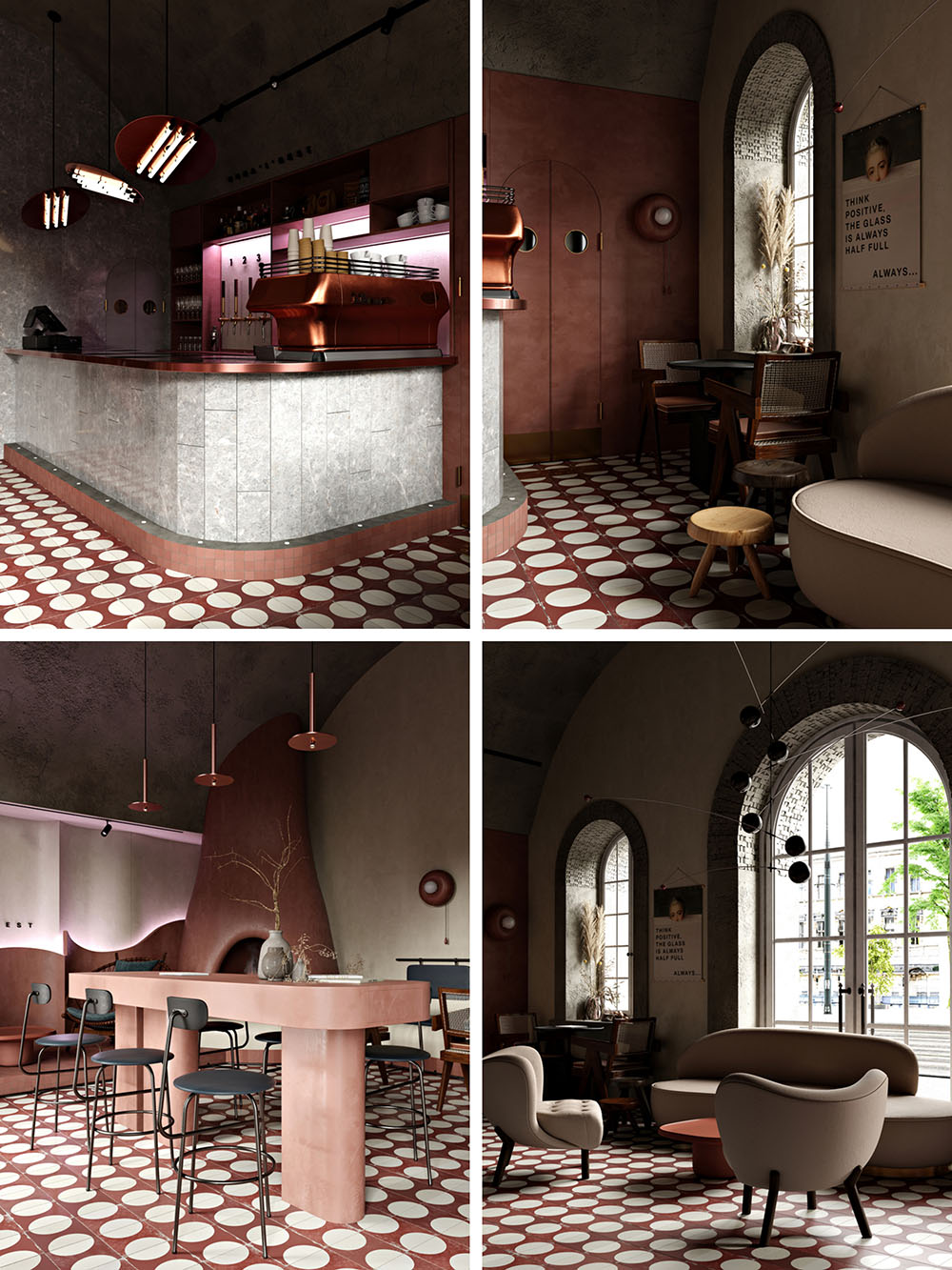 陶砖色调融入餐厅