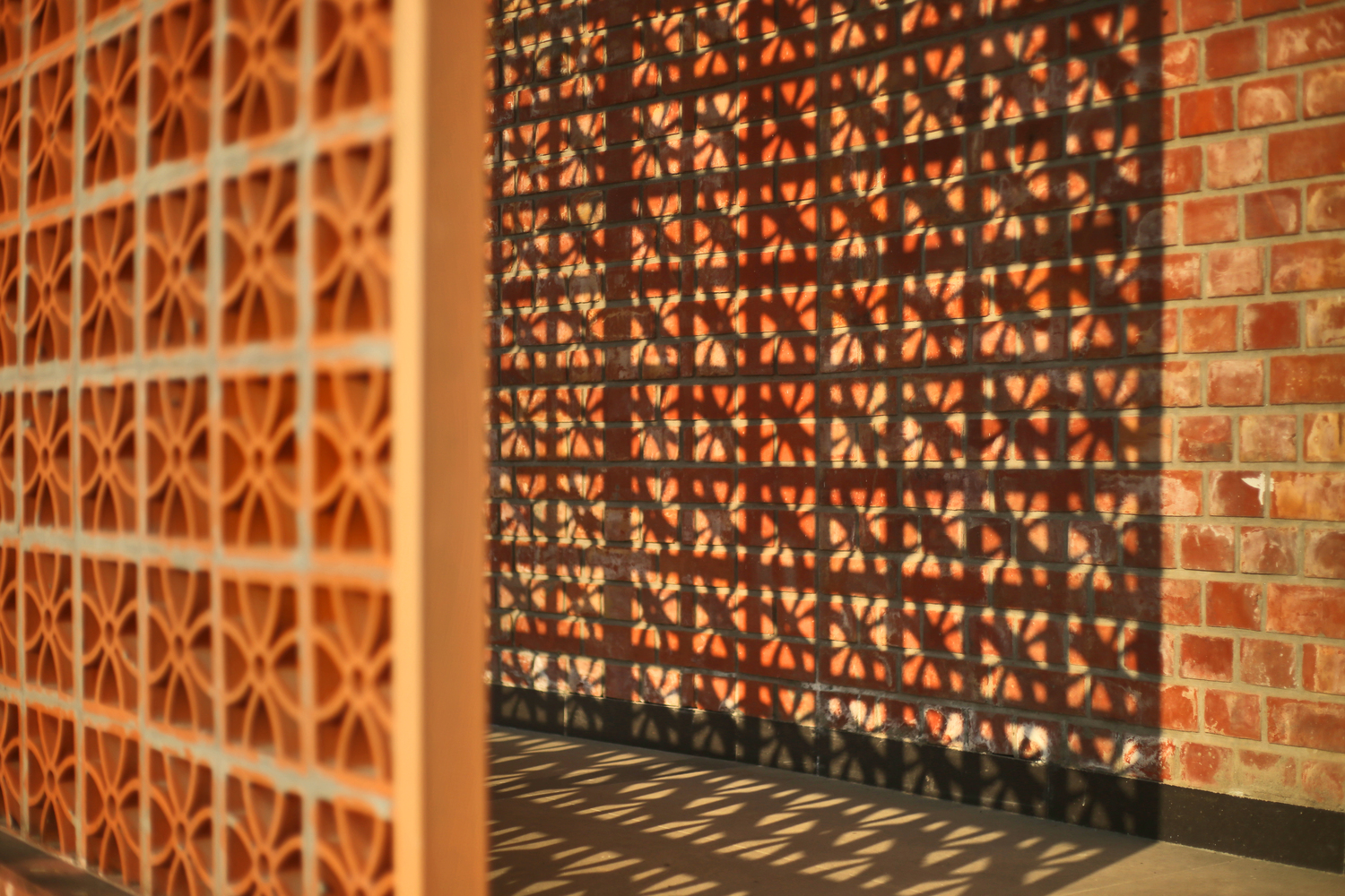 于陶土花格窗间，窥得建筑与自然共生之境