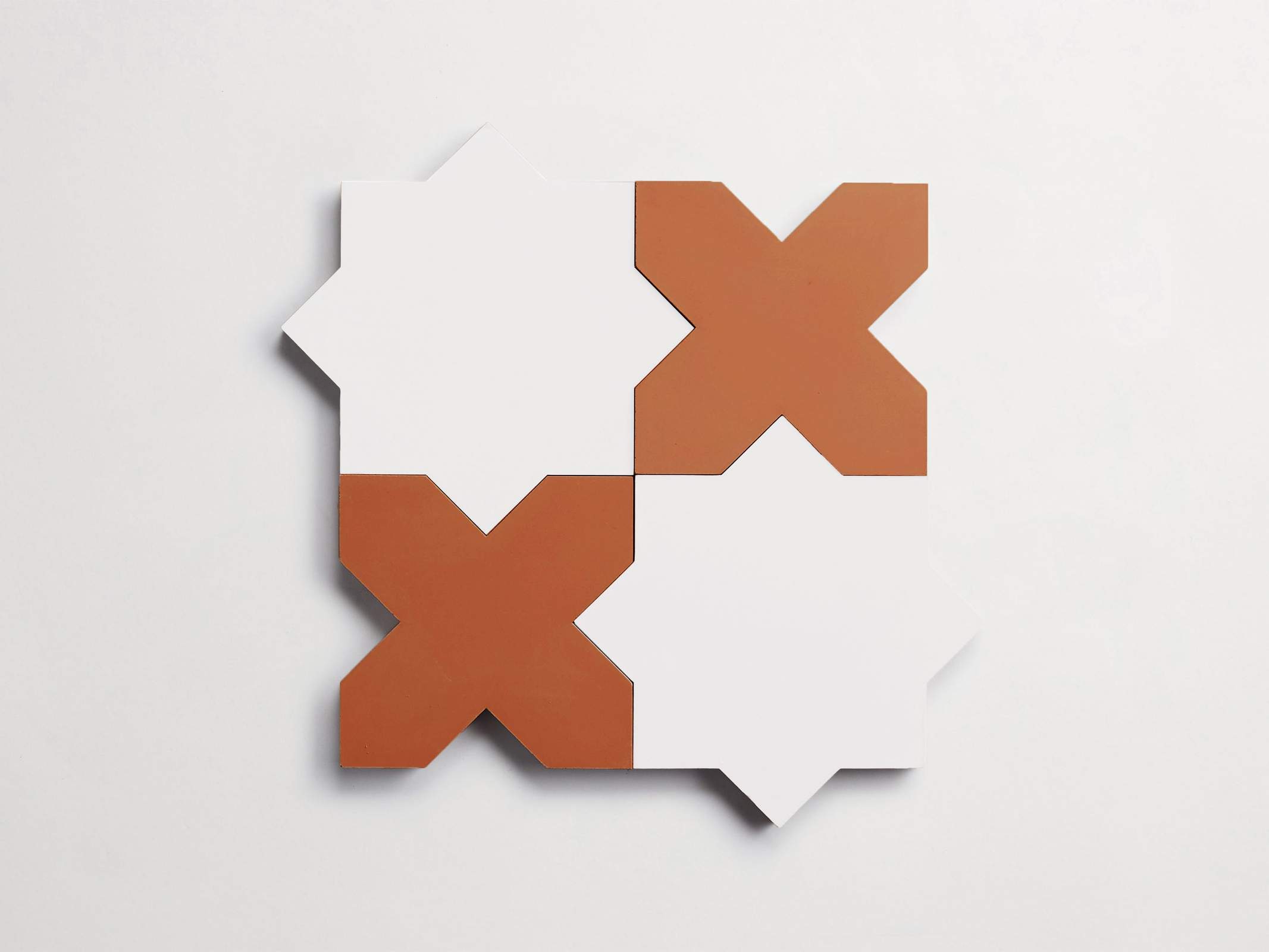 十字星形陶土砖 哑光饰面 实心砖露台可用 砌筑花砖AT506